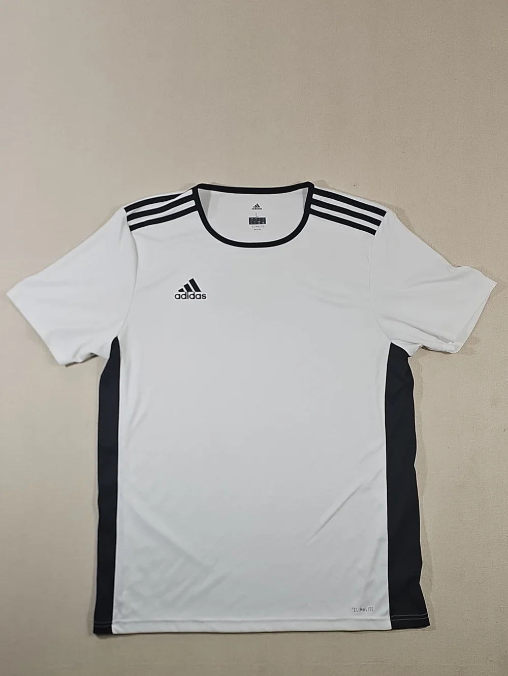 adidas Men’s White Jersey with Black Accents